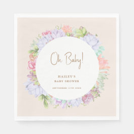 Minimalialist Boho Cactus ökert Oh Baby Shower Pappersservett