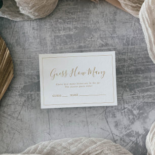 Minimalialist Guld gissar hur många Kisses-spel Visitkort