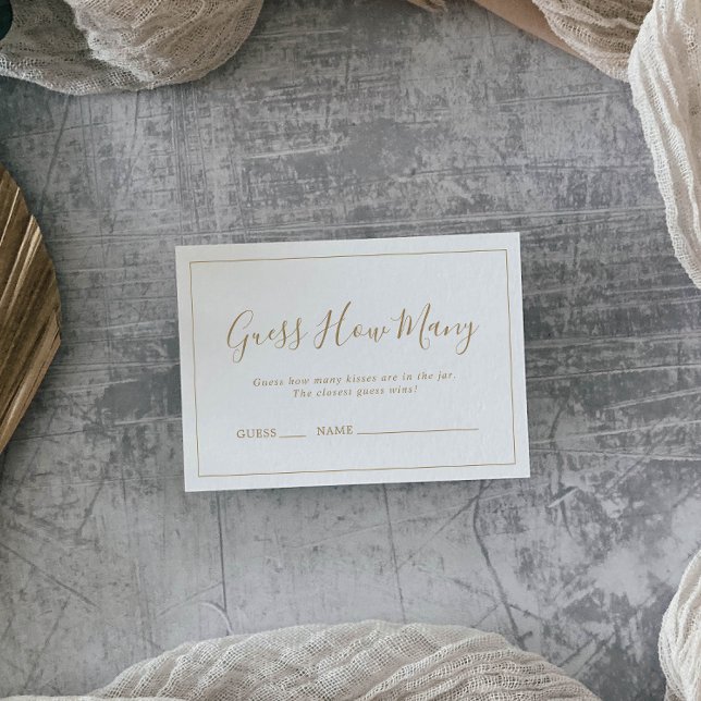 Minimalialist Guld gissar hur många Kisses-spel Visitkort (Skapare uppladdad)