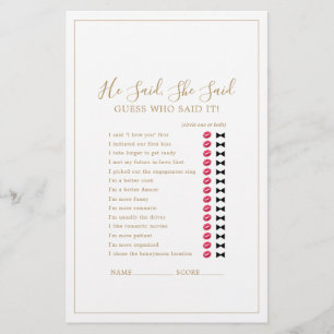 Minimalialist Guld sa att hon sa att spel Flygblad