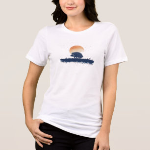 Minimalialist Hedgehog Sunset T-Shirt - Nature Sil