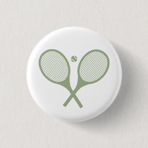 Minimalialist Sage Grönt Tennis Racquets Boll Knapp