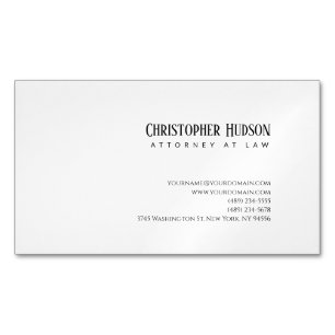 Minimalialist Simple Plain Attorney at Law Magnetiska Visitkort
