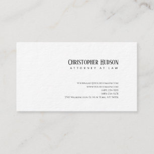 Minimalialist Simple Plain Attorney at Law Visitkort
