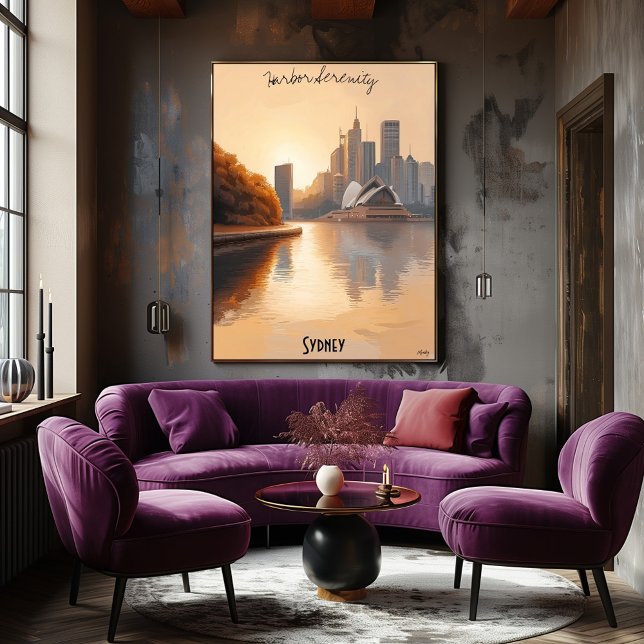 Minimalialist Sydney Skyline - australiska mjuka t Poster (Skapare uppladdad)