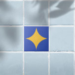 Minimalis Retro Starburst Ceramic Tile från mitten Kakelplatta<br><div class="desc">Modern Retro Gult Starburst Decorative Tile från mitten av århundradet</div>
