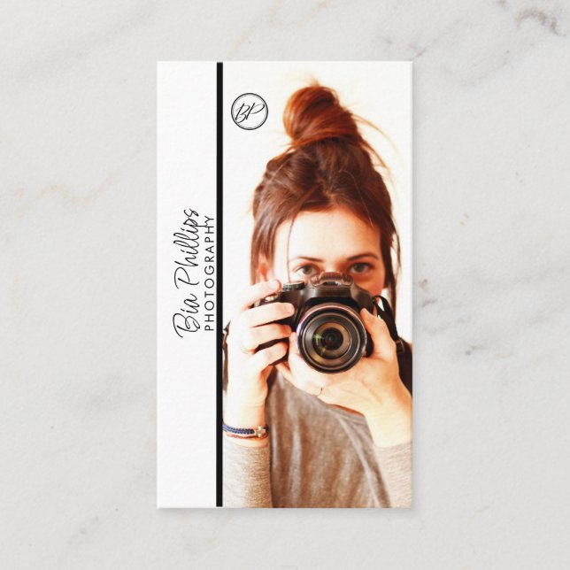Minimalisera din foto- och logotypfotograferingsve visitkort (Framsida)