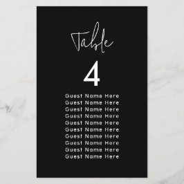 Minimalisk Elegant Bord Gästnamn Sittplatskarta Ch