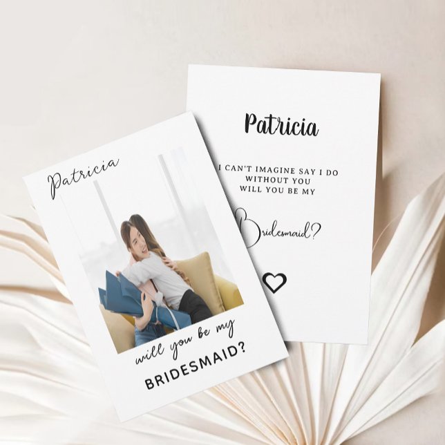 Minimalisk Elegant Elfenbensfärgad Brudtärna Försl Inbjudningar (Elegant Ivory Bridesmaid Proposal Card)