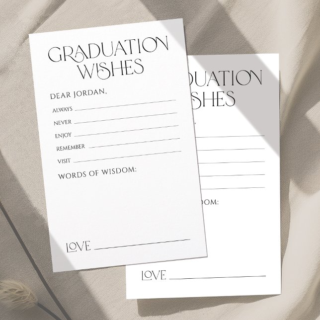 Minimalisk elegant grace GRADUATE råd & önskningar (Minimal Graceful Elegance Graduate advice & wishes)