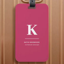 Minimalisk modern typografisk monogram i het rosa