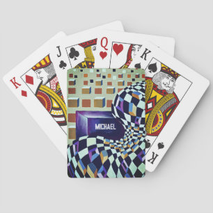 Minimalism 3-d-effekt med optisk illusion casinokort