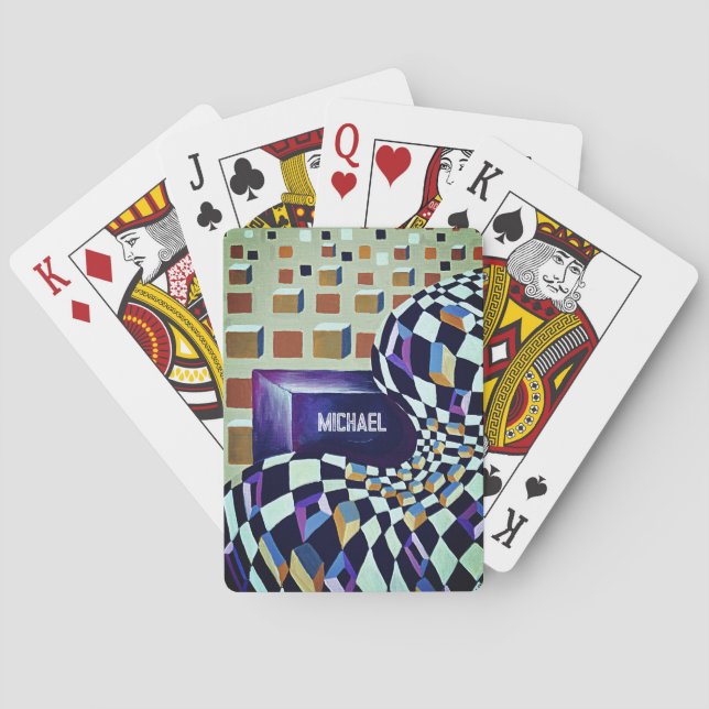 Minimalism 3-d-effekt med optisk illusion casinokort (Baksidan)