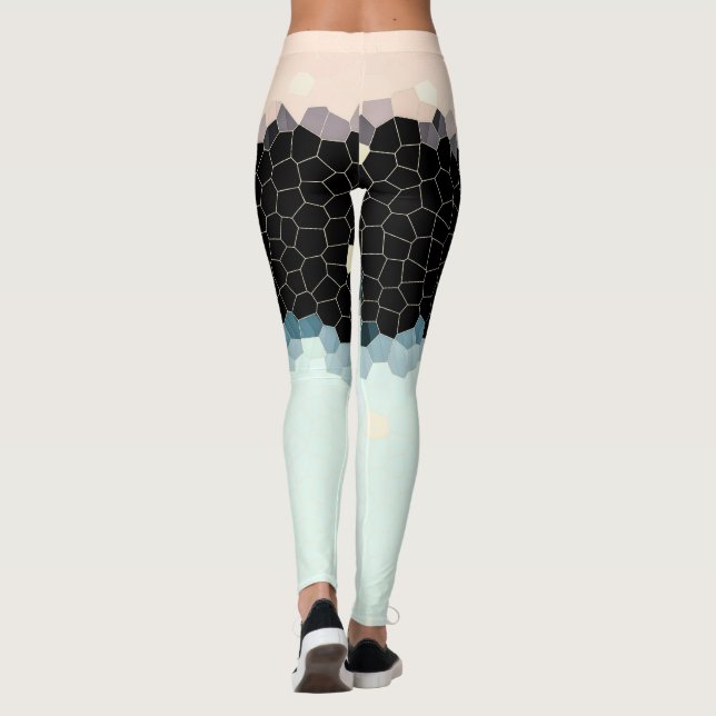 Minimalism Abstrakt Art Black Rosa Leggings (Baksida)
