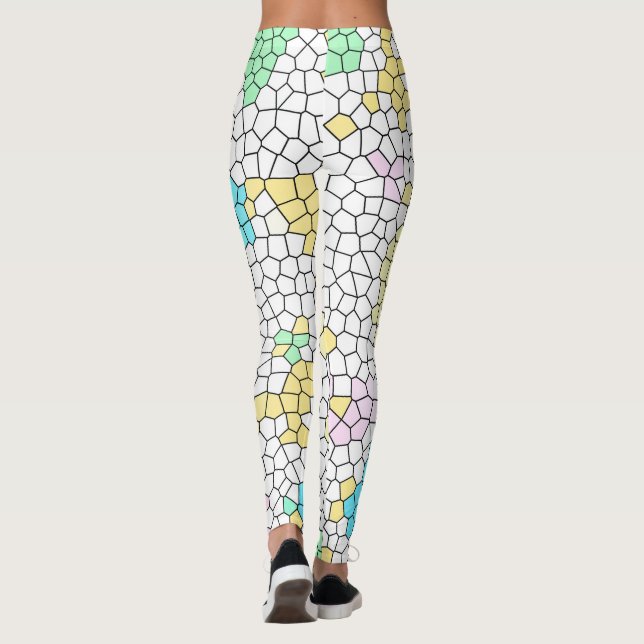 Minimalism Abstrakt Art Blek Pastel Cells Struktur Leggings (Baksida)