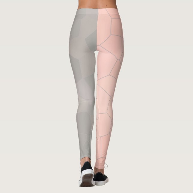 Minimalism Abstrakt Art Blek Pastel Grått Cells Leggings (Baksida)