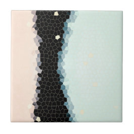 Minimalism Abstrakt Art Blek Rosa Blue Black Kakelplatta