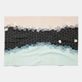 Minimalism Abstrakt Art Blek Rosa Blue Black Kökshandduk