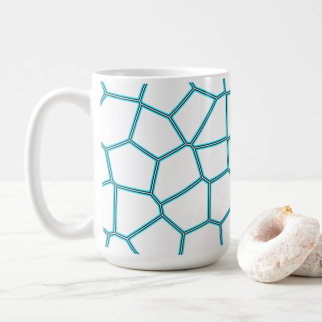 Minimalism Abstrakt Art Blek Turcos White Cells Kaffemugg (Med munk)