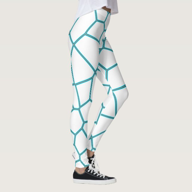 Minimalism Abstrakt Art Blek Turcos White Cells Leggings (Höger)