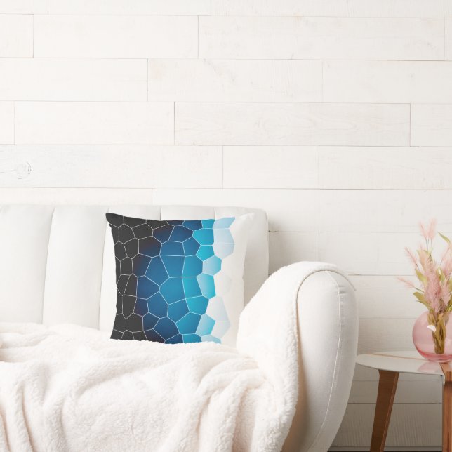 Minimalism Abstrakt Art Blue White Cells Kudde (Soffa)