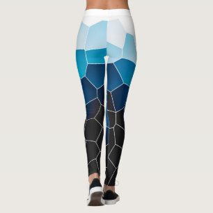 Minimalism Abstrakt Art Blue White Cells Leggings