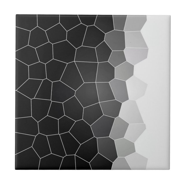 Minimalism Abstrakt Art Charcol White Cells Kakelplatta (Framsidan)