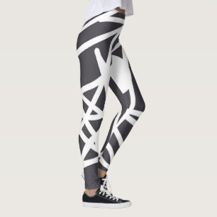 Minimalism Abstrakt Art Grått och vita ben Leggings