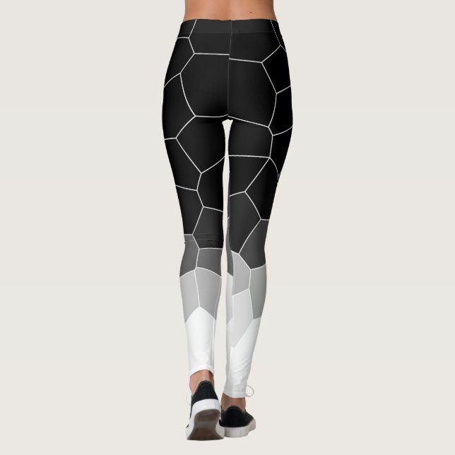 Minimalism Abstrakt Art Grått White Cells Leggings (Baksida)