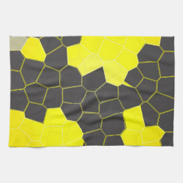 Minimalism Abstrakt Art Gult Grått White Cells Kökshandduk