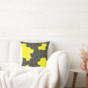 Minimalism Abstrakt Art Gult Grått White Cells Kudde