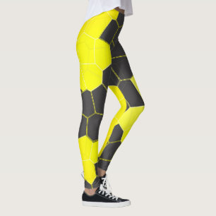 Minimalism Abstrakt Art Gult Grått White Cells Leggings