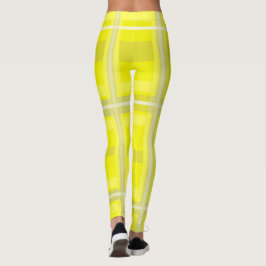 Minimalism Abstrakt Art Gult Grått White Leggings