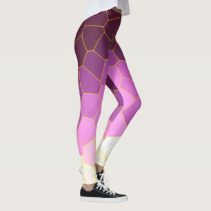 Minimalism Abstrakt Art Lila Rosa White Cells Leggings