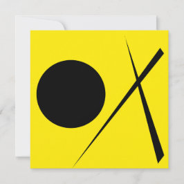 Minimalism Abstrakt Art Mönster Black Gult Kort