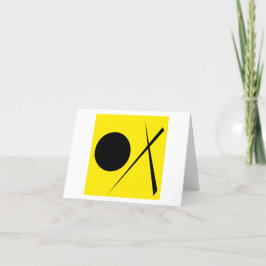Minimalism Abstrakt Art Mönster Black Gult Tack Kort