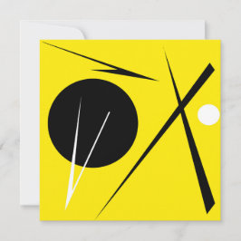 Minimalism Abstrakt Art Mönster Black Gult White Kort