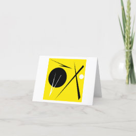 Minimalism Abstrakt Art Mönster Black Gult White Tack Kort