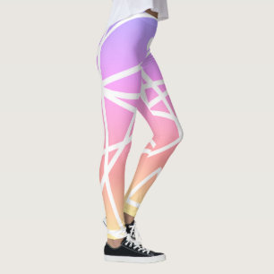 Minimalism Abstrakt Art Mönster Rosa Gult Leggings