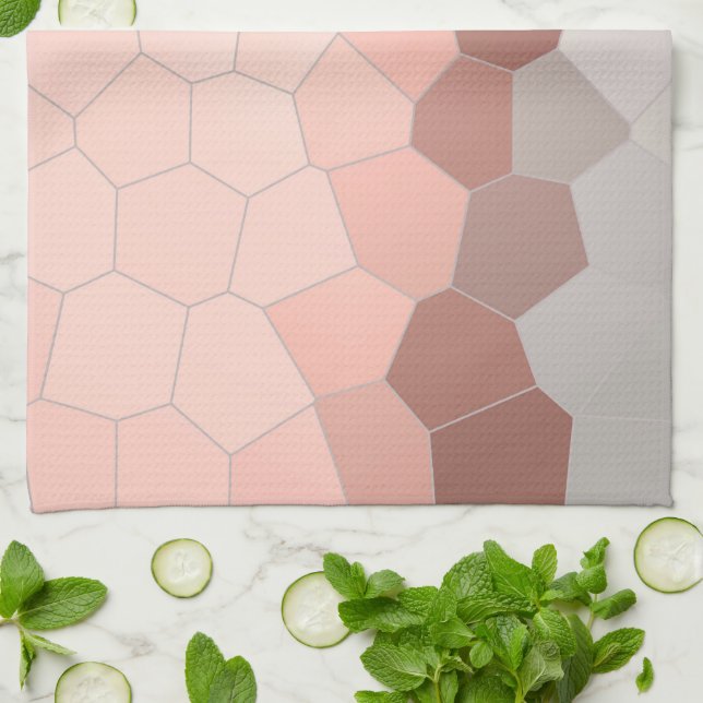 Minimalism Abstrakt Art Pastel Grått Cells Kökshandduk (Vikta)