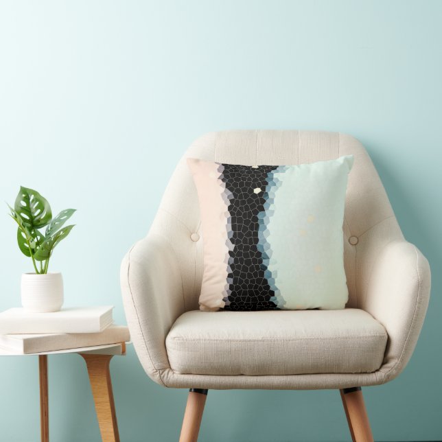 Minimalism Abstrakt Art Rosa Blue Black Kudde (Stol)