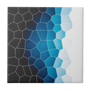 Minimalism Abstrakt Art Turcos Blue White Cells Kakelplatta