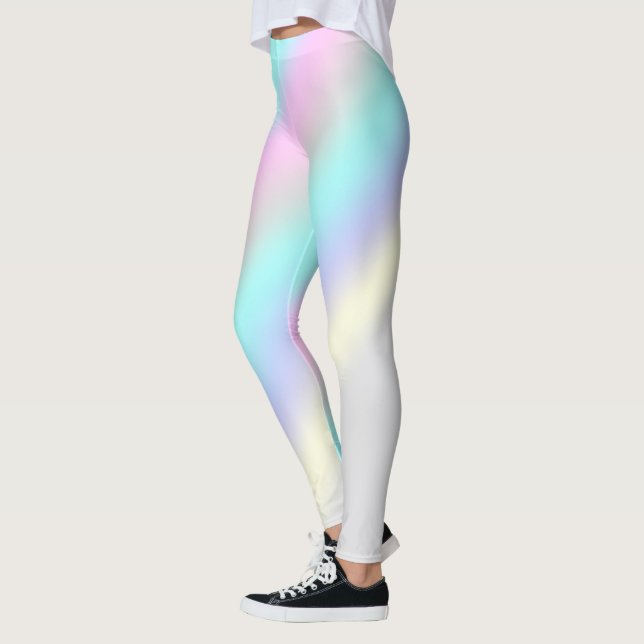 Minimalism Abstrakt Art Turcos Rosa Pastel Legg Leggings (Vänster)