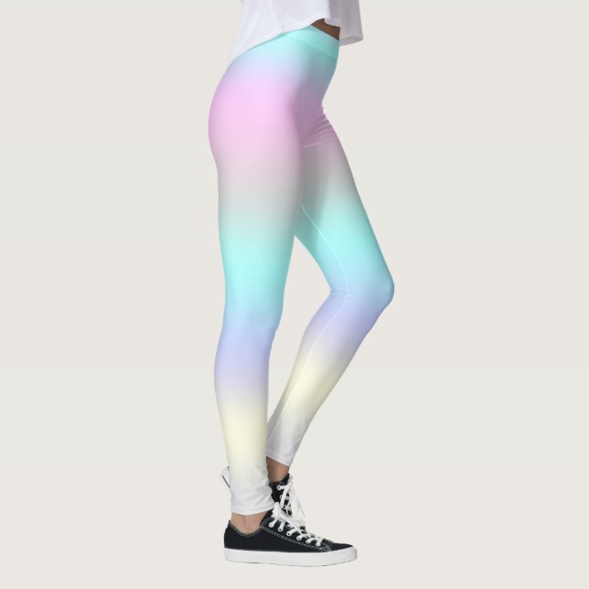 Minimalism Abstrakt Art Turcos Rosa Pastel Leggings (Höger)