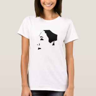 Minimalism Ansikte Sketch Girl Dam Empower T Shirt