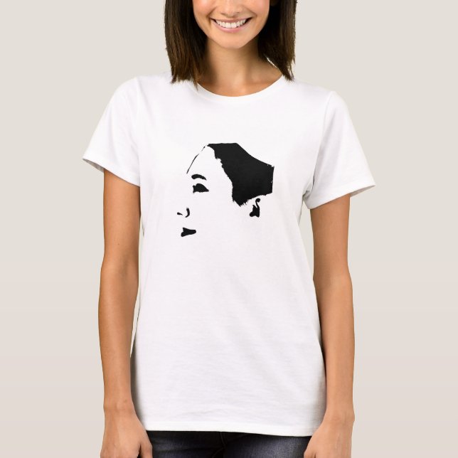 Minimalism Ansikte Sketch Girl Dam Empower T Shirt (Framsida)