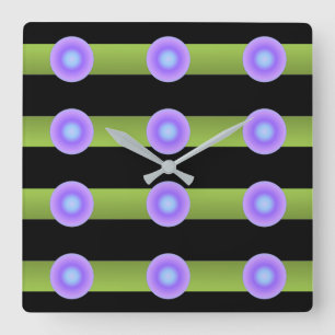 Minimalism Avant-Garde Lime Green och Indigo Fyrkantig Klocka