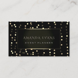 Minimalism Beauty Black Framed Golden Confetti Visitkort