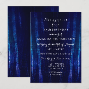 Minimalism Black Blue Navy Event Surprise Abstrakt Inbjudningar