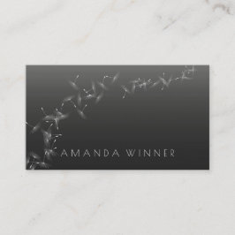 Minimalism Dandelion Confetti Grått Black Glam Vip Visitkort